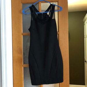 Black bodycon dress with mesh details
